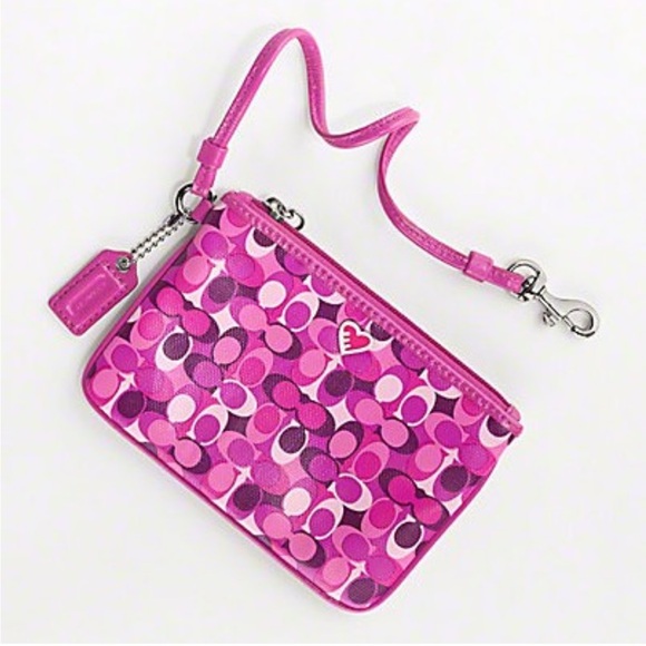 Coach Handbags - Coach Poppy Coated Canvas Wristlet